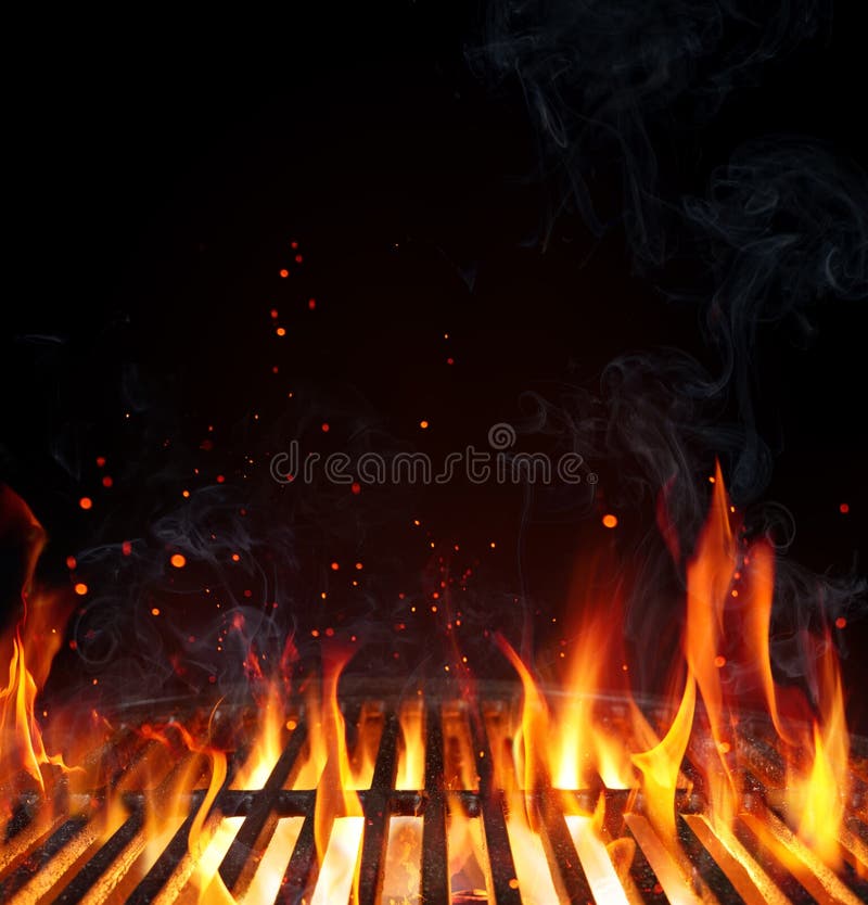 Grill Background - Empty Fired Barbecue