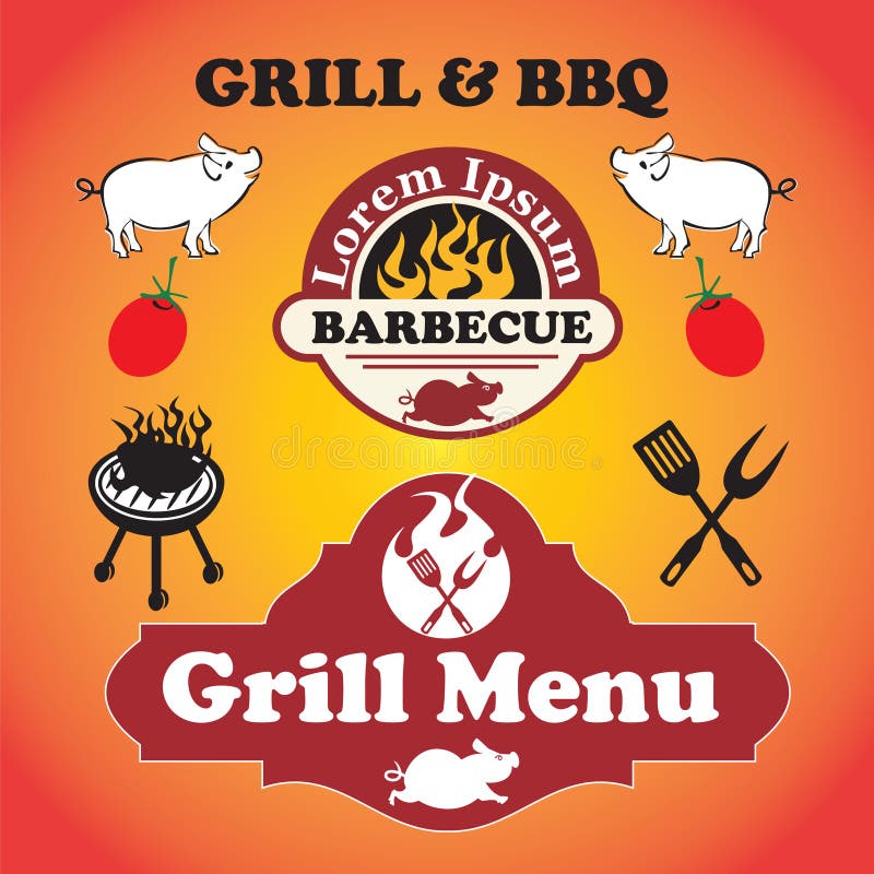Grill and BBQ royalty free illustration