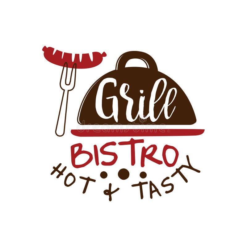Bistro Hot and Tasty Logo Template Hand Drawn Colorful Vector ...