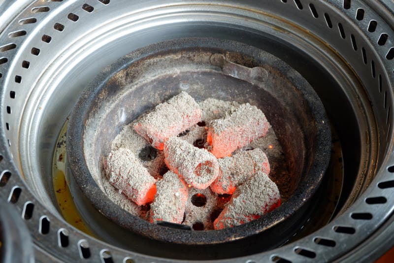 Grill Charcoal in Korea BBQ Style Stock Photo Image of roast, glow
