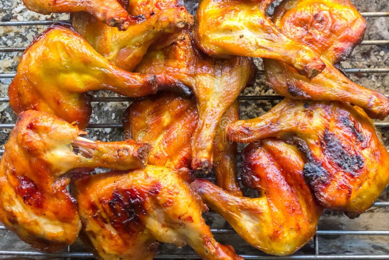 Grill chicken cooking stock photo. Image of charcoal 235671680