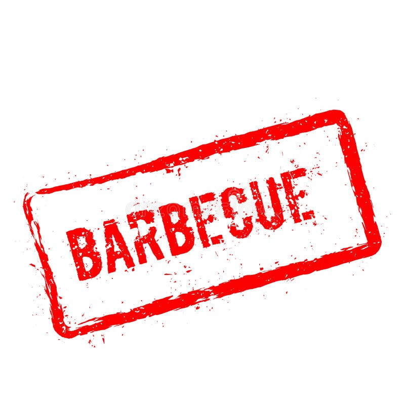 Grill czerwona pieczątka odizolowywająca na bielu ilustracji Grill czerwona pieczątka odizolowywająca na bielu ilustracji