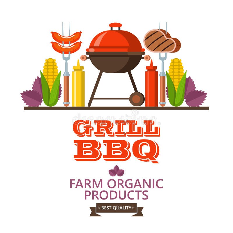Grill, grill Emblemat, logo Kolorowa wektorowa ilustracja w f ilustracja wektor Grill, grill Emblemat, logo Kolorowa wektorowa ilustracja w f ilustracja wektor