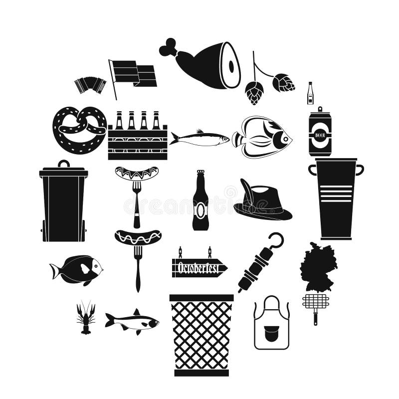 Grill ikony ustawiać, prosty styl royalty ilustracja Grill ikony ustawiać, prosty styl royalty ilustracja