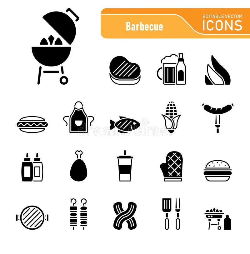 Grill & jedzenie - Iconset ikony royalty ilustracja Grill & jedzenie - Iconset ikony royalty ilustracja