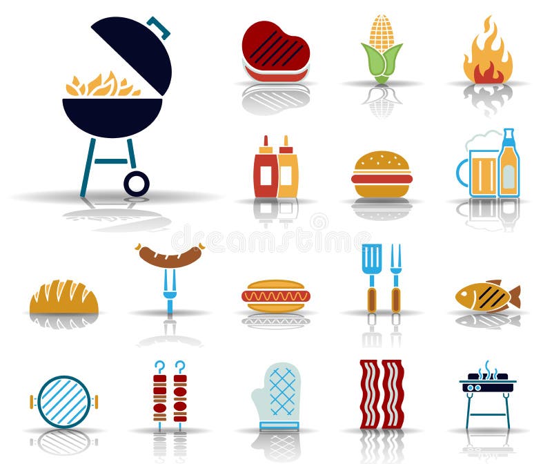 Grill & jedzenie ikony - Iconset - royalty ilustracja Grill & jedzenie ikony - Iconset - royalty ilustracja