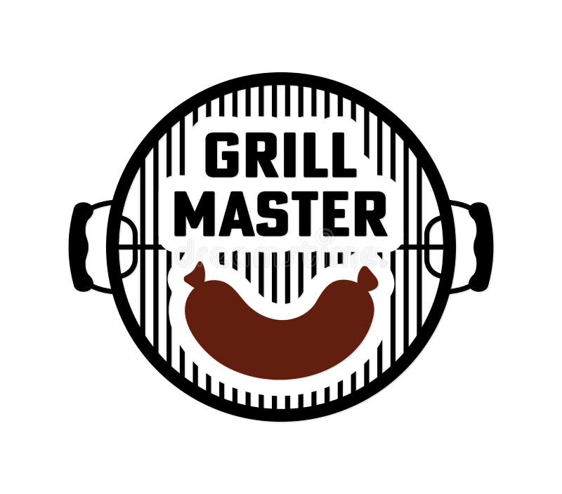 Grill Master. Lettering Phrase Isolated on White Background. Design