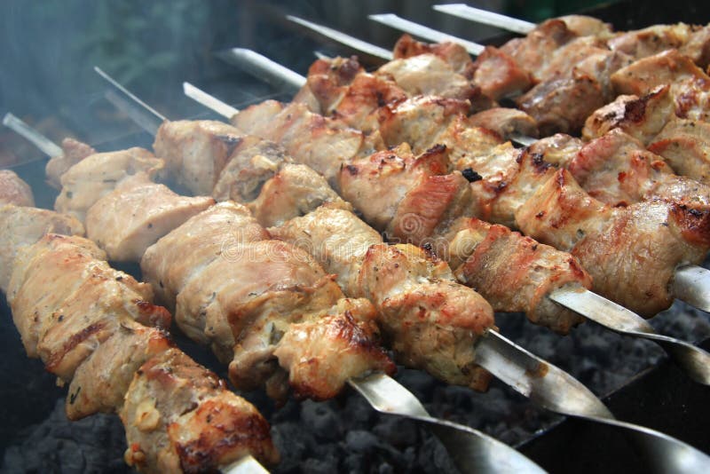 Grilla kebab wieprzowina obrazy royalty free