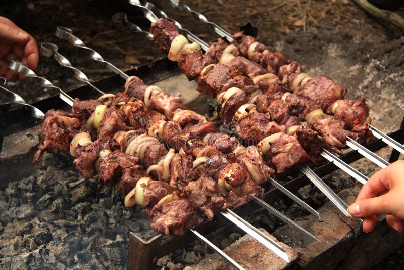 Grilla kebab wieprzowina obraz royalty free