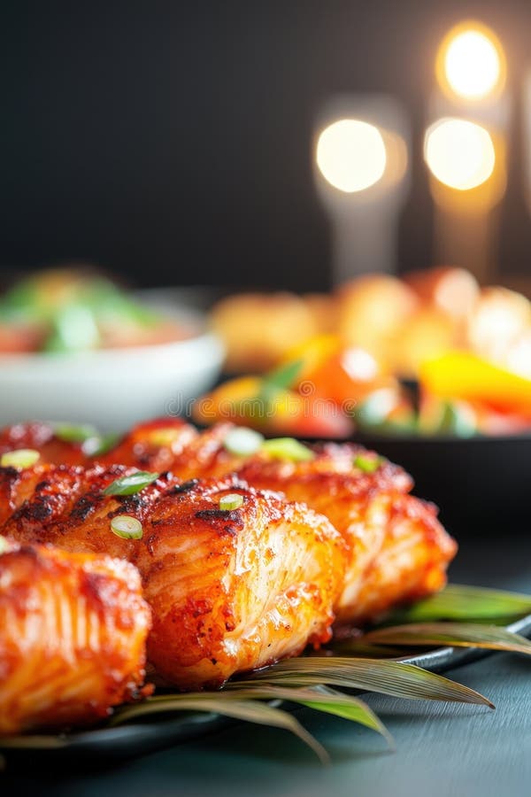Grillad fiskpasta som är förpackad i bananer lämnar en mycket unik kulinarisk glädje perfekt för livsmedelsfotografering och gastr vektor illustrationer