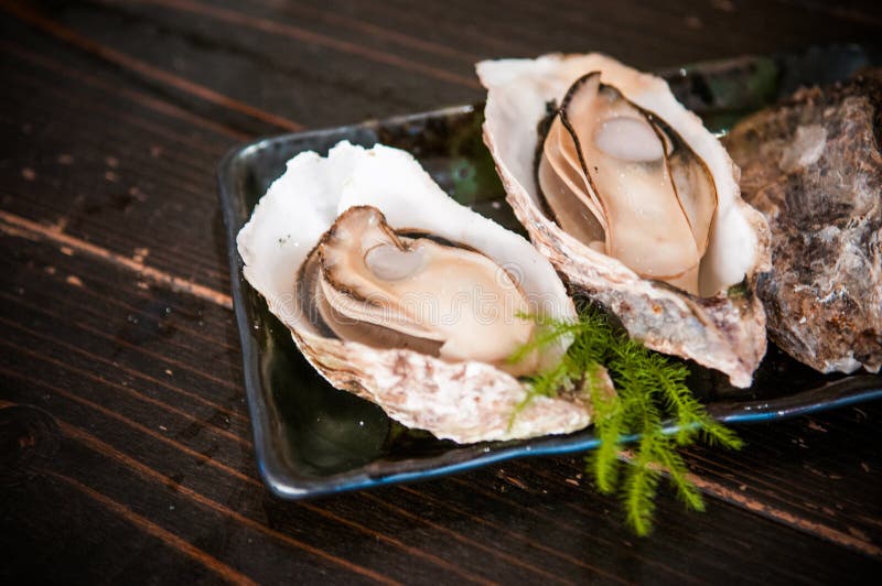 Grillade ostron - Miyajima den berömda maträtten - Hiroshima - Japan arkivfoto Grillade ostron - Miyajima den berömda maträtten - Hiroshima - Japan arkivfoto