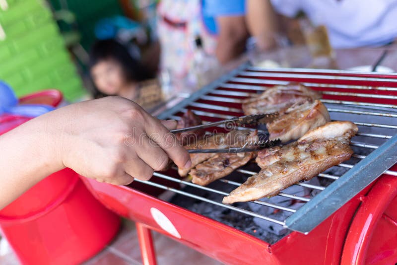 Grillat grisk?tt p? ugnen fotografering för bildbyråer Grillat grisk?tt p? ugnen fotografering för bildbyråer
