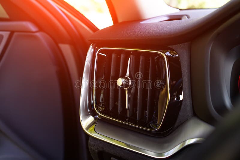 The Grille of the Air Deflector of a Modern Car Close Up Stock Image