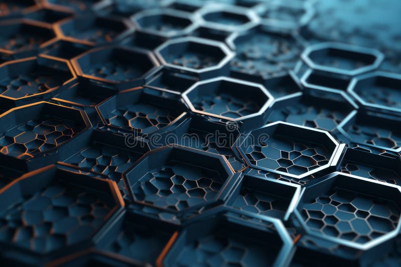 Innovative Hexagonal nano grid. Model tech. Generate Ai AI generated. Innovative Hexagonal nano grid. Model tech. Generate Ai AI generated