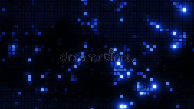 Grille Pixel bleu brillant Transfert de données numérique et animation réseau 4K Boucle banque de vidéos