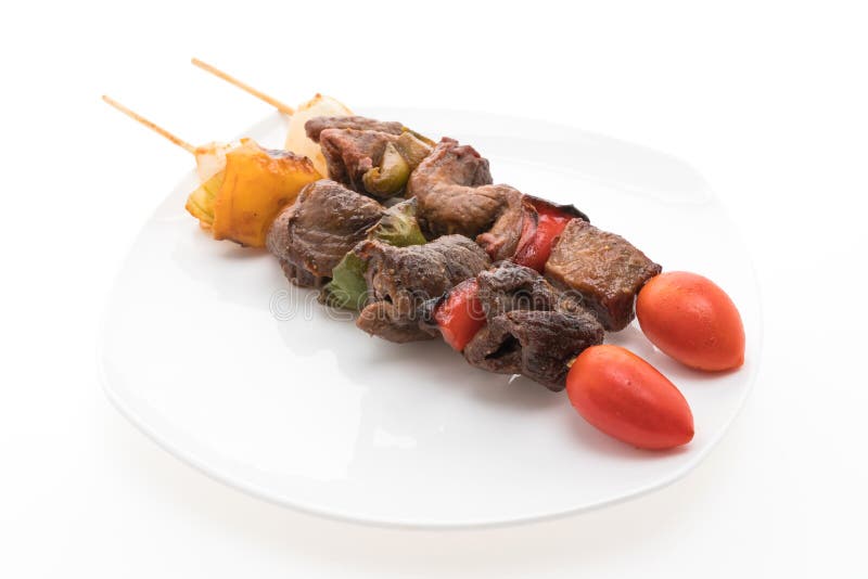 Grilled beef bbq stick stock image. Image of grill, skewers 72232763