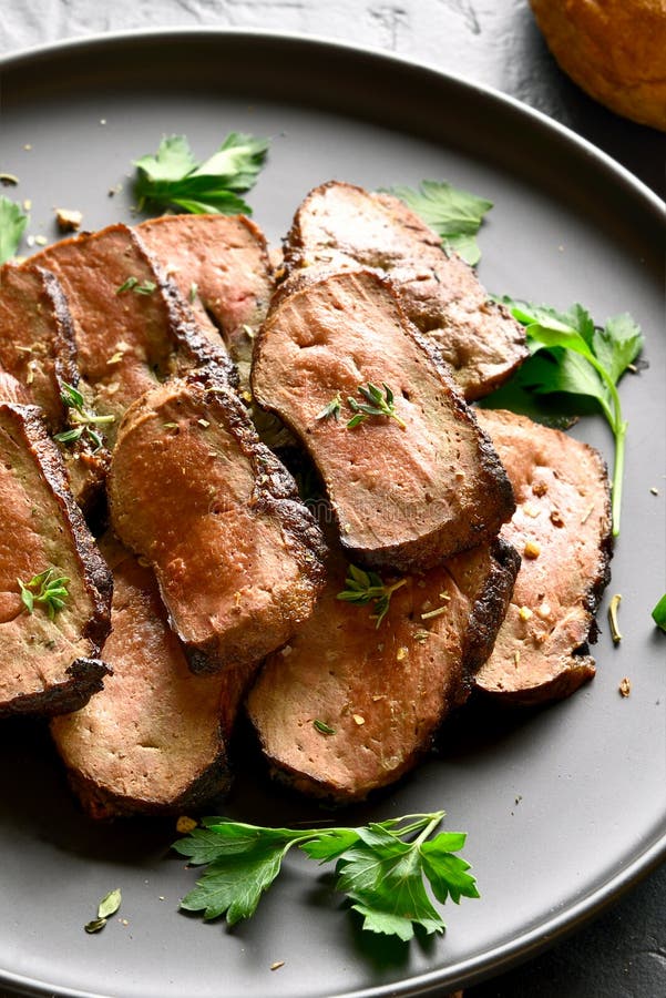 Grilled beef liver stock photo. Image of appetizing 147983154