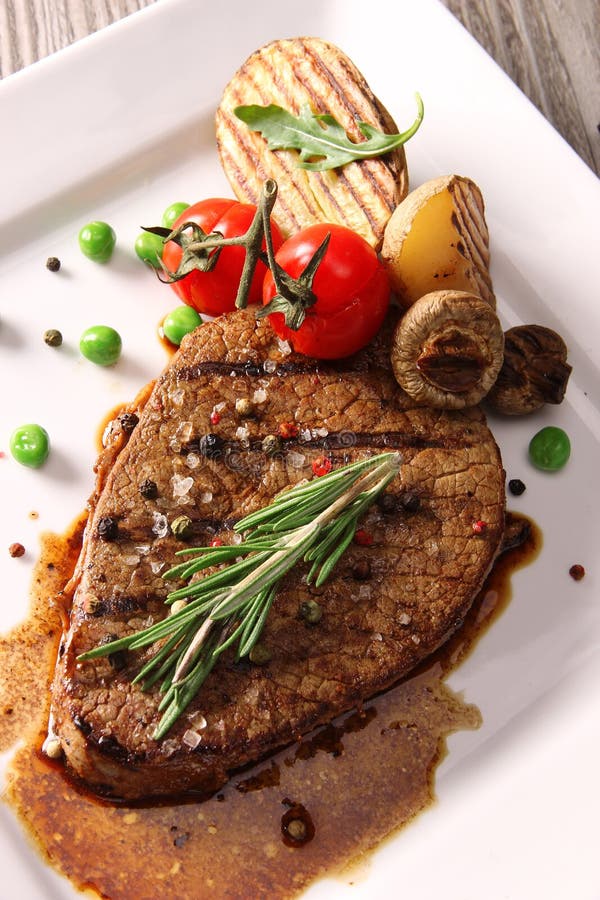 Grilled Beef Steak stock photo. Image of close, medium 25199716