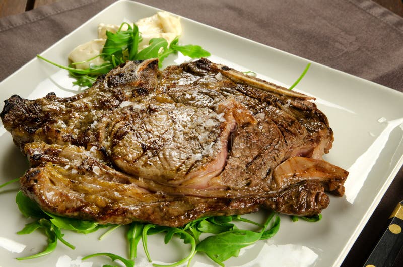 Grilled BBQ TBone Steak stock photo. Image of beefsteak 33274082