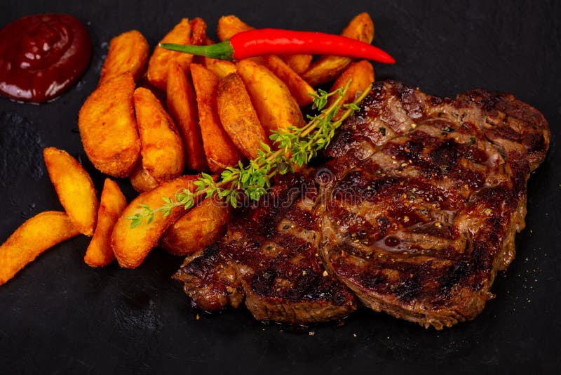 Grilled Beef steak stock photo. Image of sirloin, portion 127055004