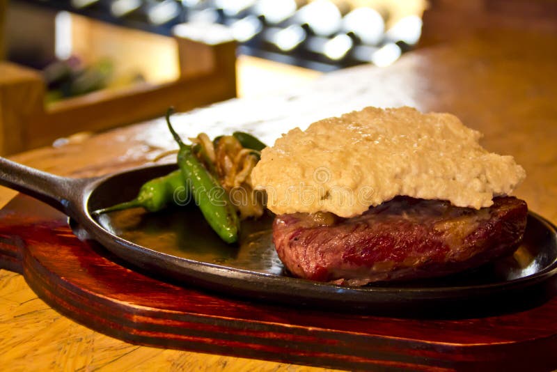 Beef Steak and Roasted Jalapenos Stock Photo Image of argentinian