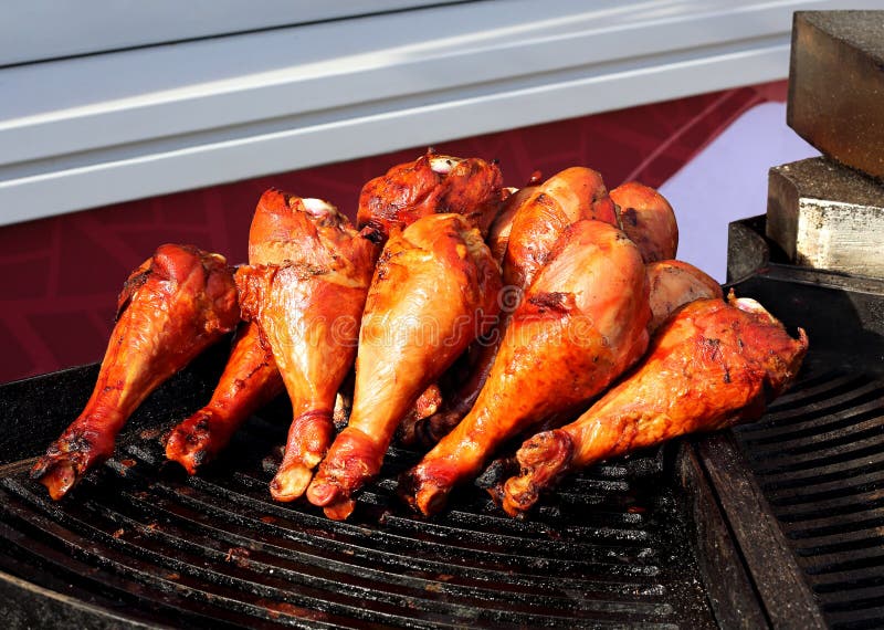 Turkey Drumsticks On The Barbecue Stock Photo Image of drumsticks