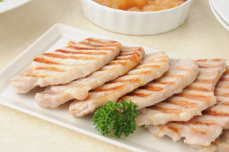 Grilled boneless pork chops