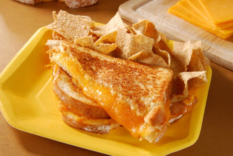 Grilled Cheese Sandwich And Chips Stock Photos Image 20470313