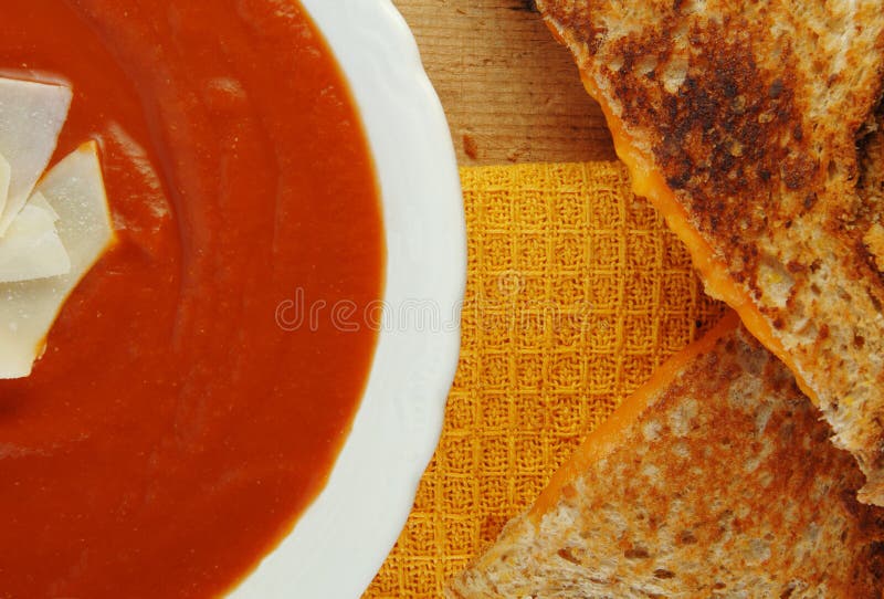 Grilled Cheese Sandwich and Tomato Soup