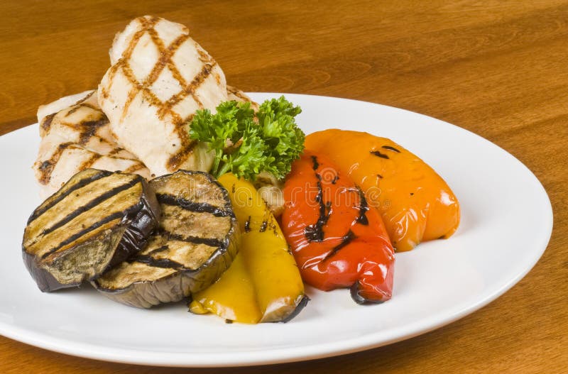 Grilled Chicken Breasts and Vegetables