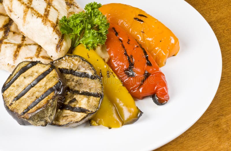 Grilled Chicken Breasts and Vegetables