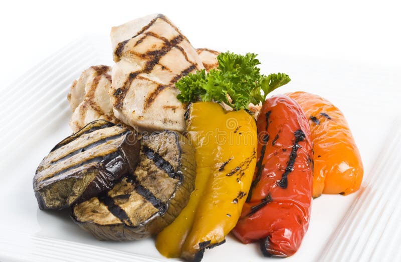 Grilled Chicken Breasts and Vegetables