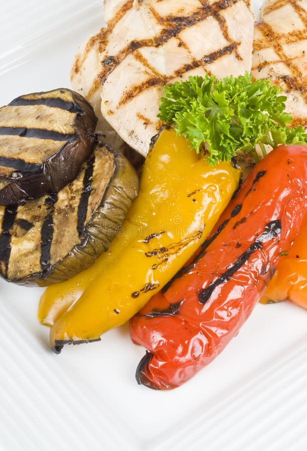 Grilled Chicken Breasts and Vegetables