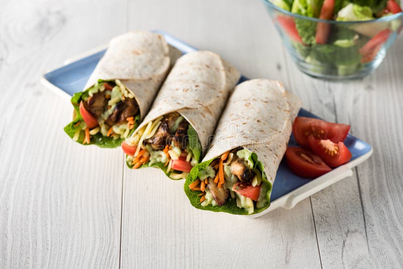 Grilled Chicken Burrito Wraps Stock Photo Image of diner, food 70356850