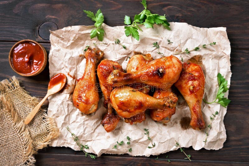 Grilled chicken drumstick