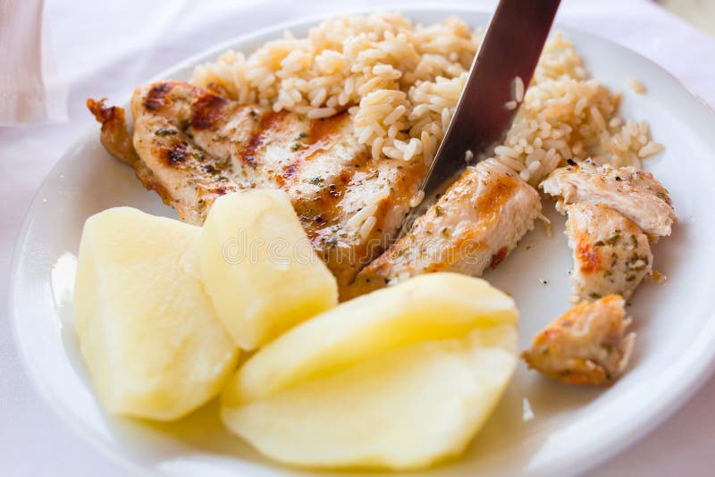 Grilled chicken fillet royalty free stock photo
