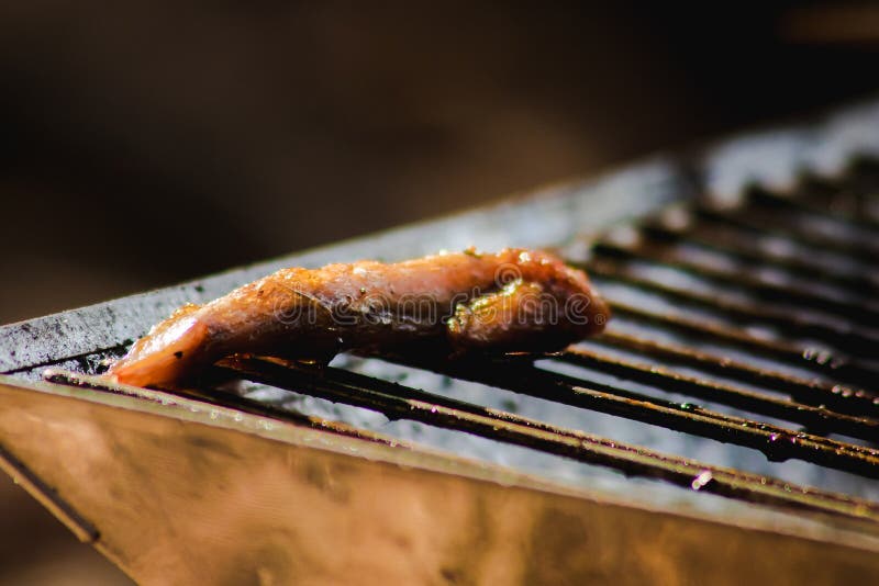 Grilled Chicken on a Hot Stove Stock Image Image of thigh, cooking