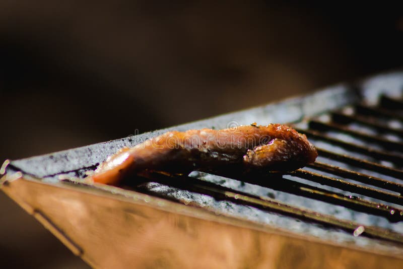 Grilled Chicken on a Hot Stove Stock Photo Image of freshness