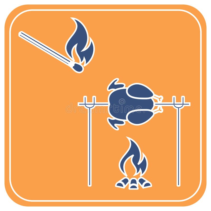 Grilled chicken icon stock vector. Illustration of symbol 168924842