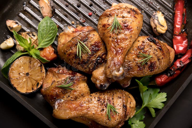 Grilled chicken leg stock photo. Image of steak, roasted 172667738