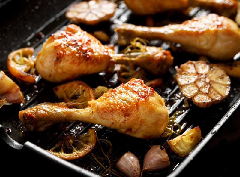 Grilled Chicken. Grilled Chicken Legs, Drumsticks with Addition, Garlic ...