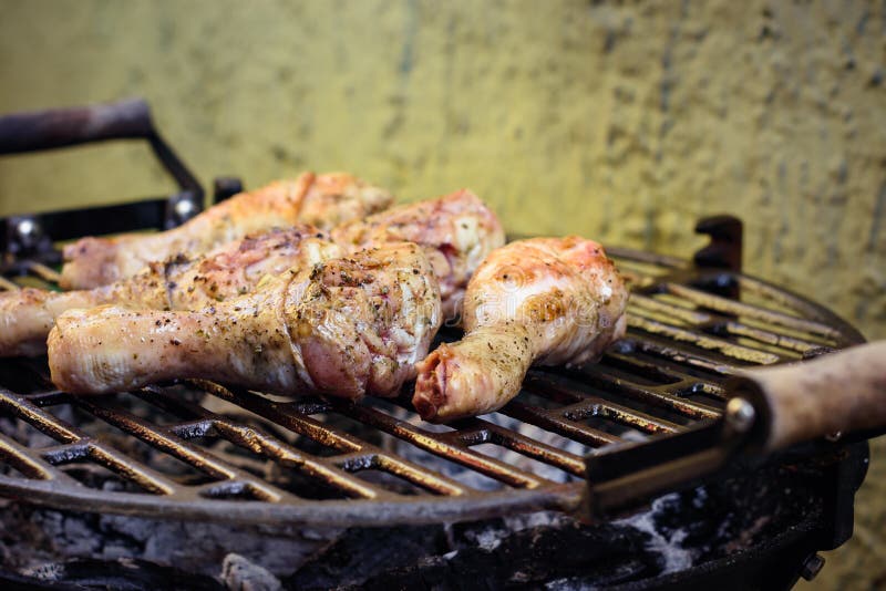 Grilled Chicken Legs on the Grill Stock Photo Image of grill, lunch