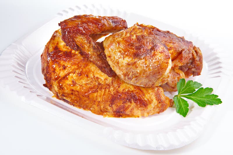 Grilled Chicken on a Plate stock image. Image of potato 139856901