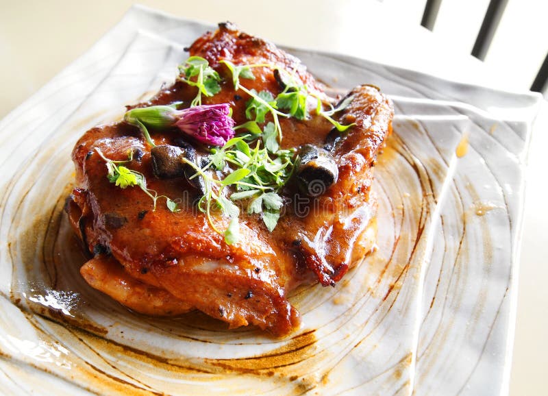 Grilled chicken steak stock photos Grilled chicken steak stock photos