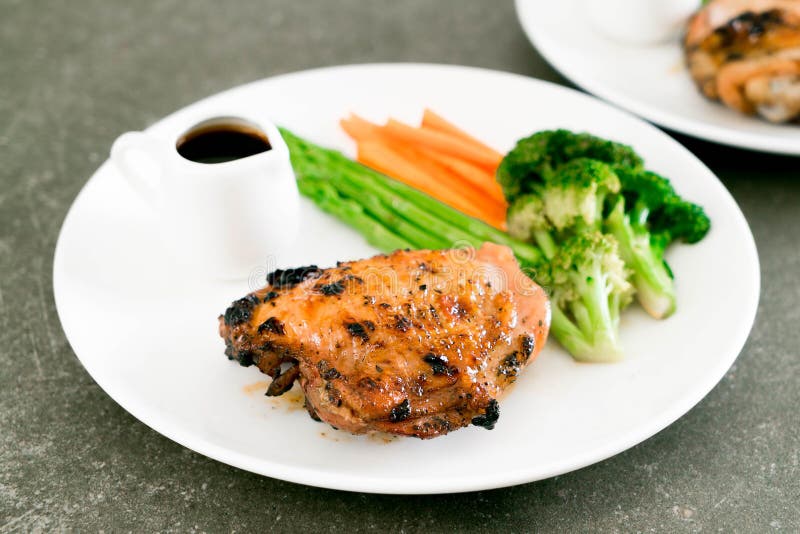 Grilled chicken steak stock image. Image of healthy 107935243