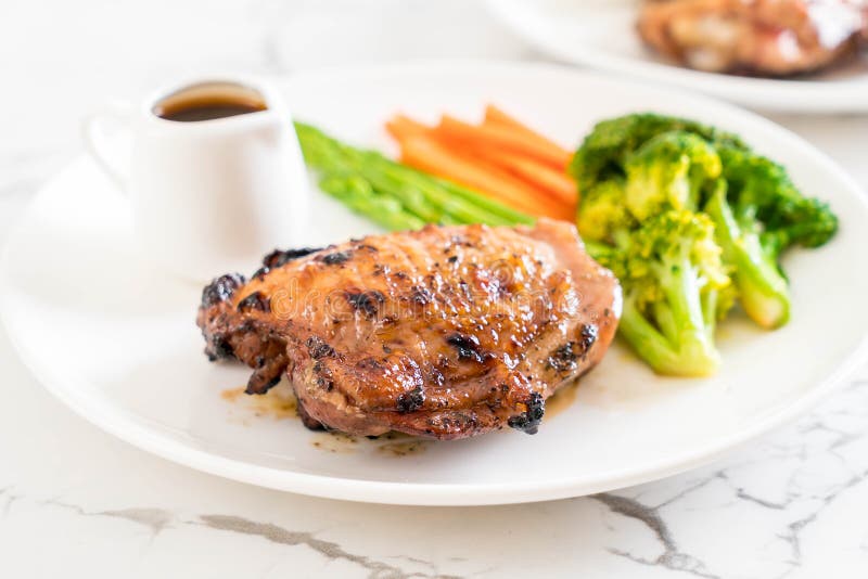 Grilled chicken steak stock image. Image of chicken 114384863