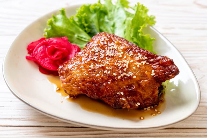 Grilled Chicken Steak with Teriyaki Sauce Stock Image Image of