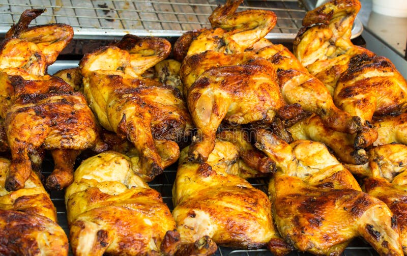 Rotisserie Whole Chicken stock photo. Image of herb, baked - 27499306