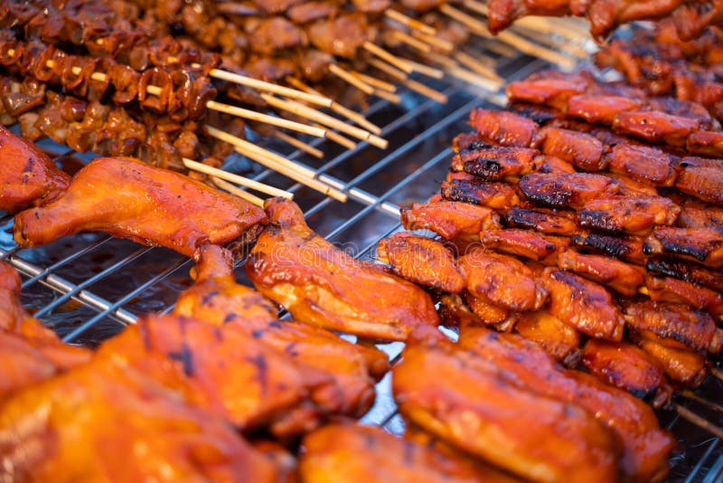 Grilled Chicken Thai Street Food Stock Image - Image of dining, food