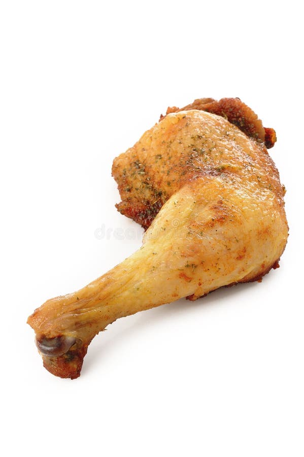 Grilled Chicken Thigh on White Stock Image Image of barbecue, food